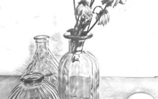 Stillleben einer Vase gezeichnet von einer Schülerin